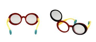GOOD-LITE Occluder Glasses Flip Up Style Opaque Green / Red / Yellow Plastic