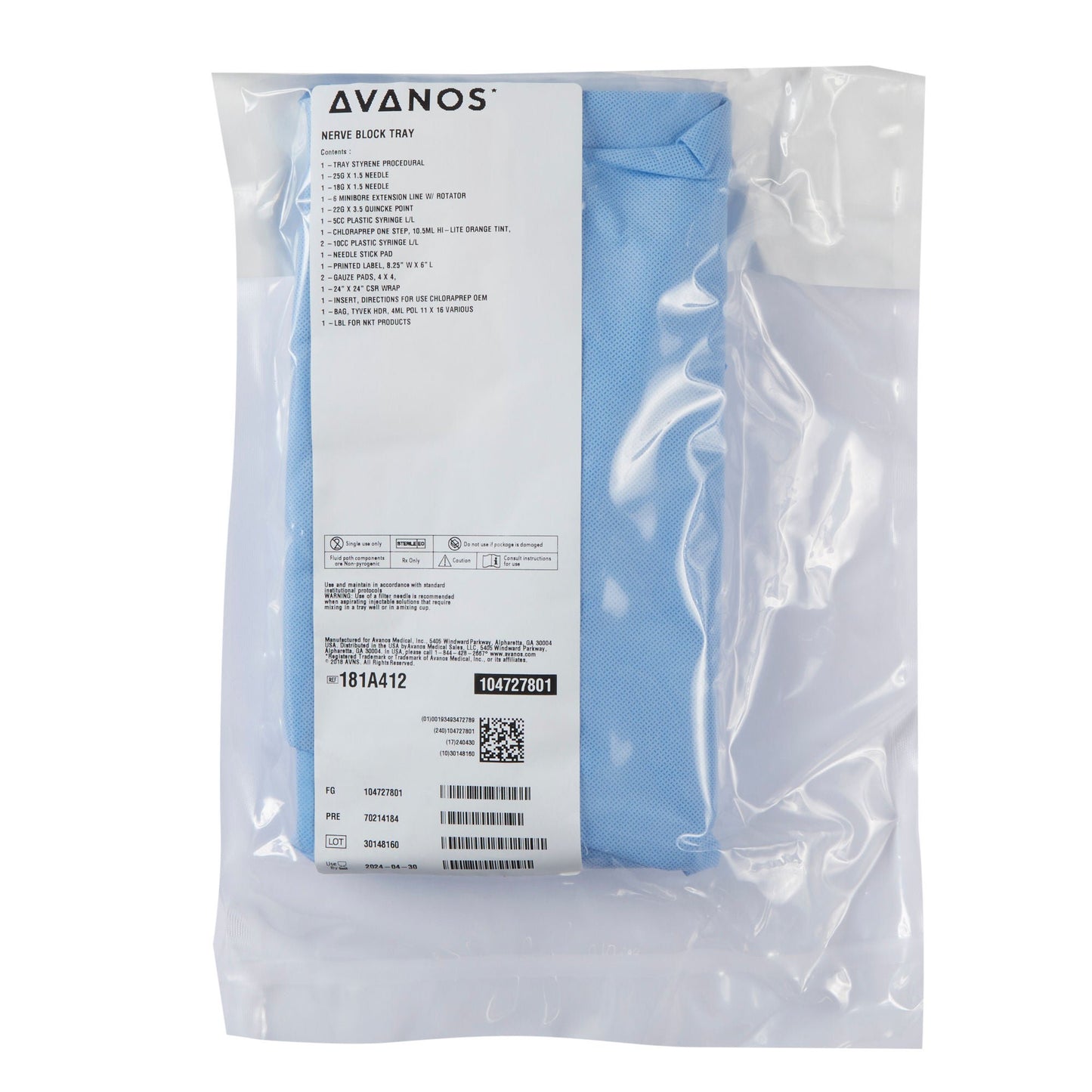 Epidural Tray Single Shot Tuohy 3-1/2 Inch