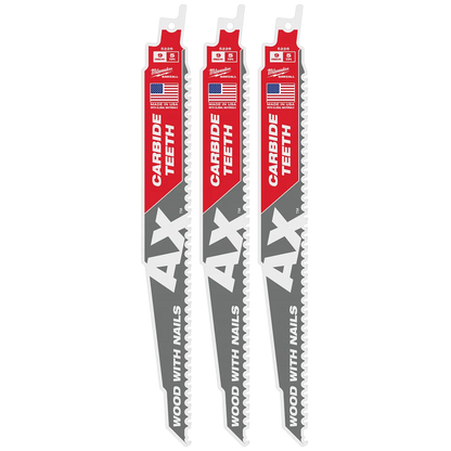 Milwaukee 9" 5 TPI AX with Carbide Teeth SAWZALL Blade for Wood with Nails (1 PK) 48-00-5226 | 9 in Blade Length