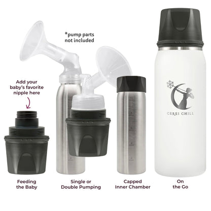 Ceres Chill OG Stainless Steel Breast Milk Chiller Container, White
