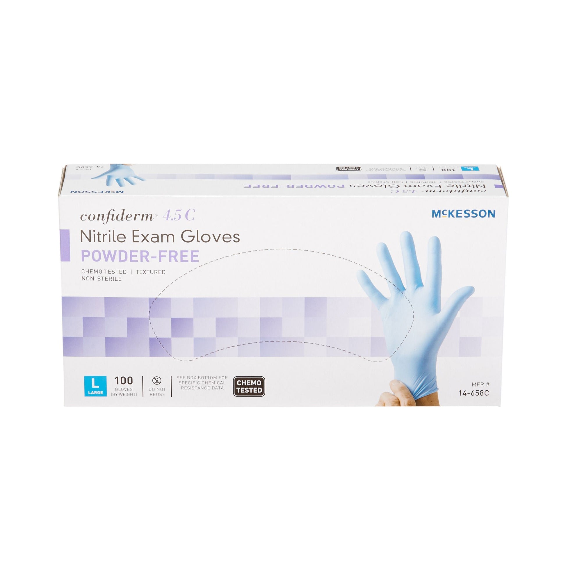 McKesson Confiderm® 4.5C Nitrile Exam Gloves, Blue - view 6
