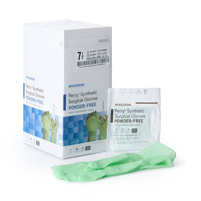 Sterile McKesson Perry® Performance Plus Polyisoprene Surgical Gloves, Green