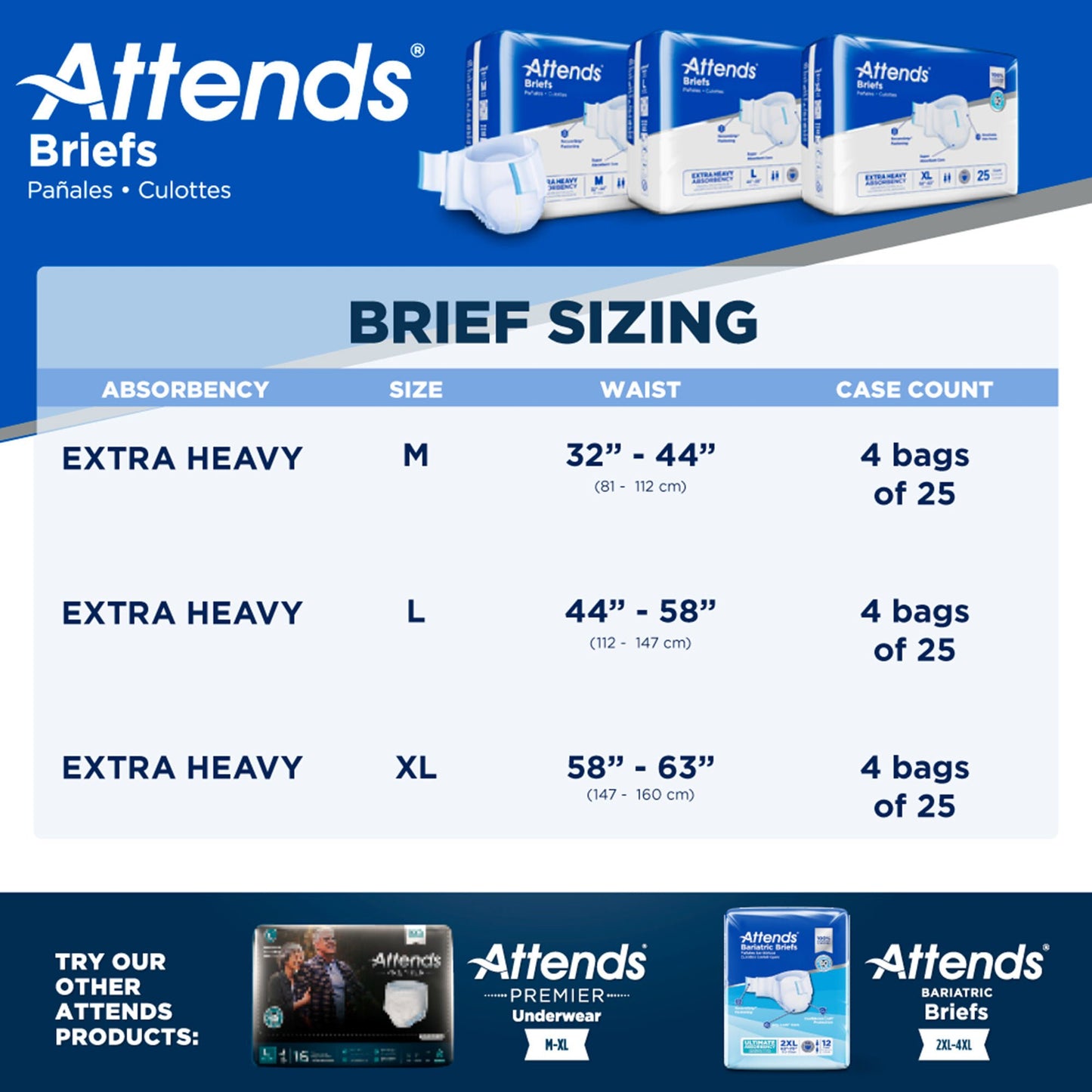 Attends® Extra Heavy Incontinence Brief, Heavy Absorbency