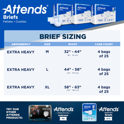 Attends® Extra Heavy Incontinence Brief, Heavy Absorbency