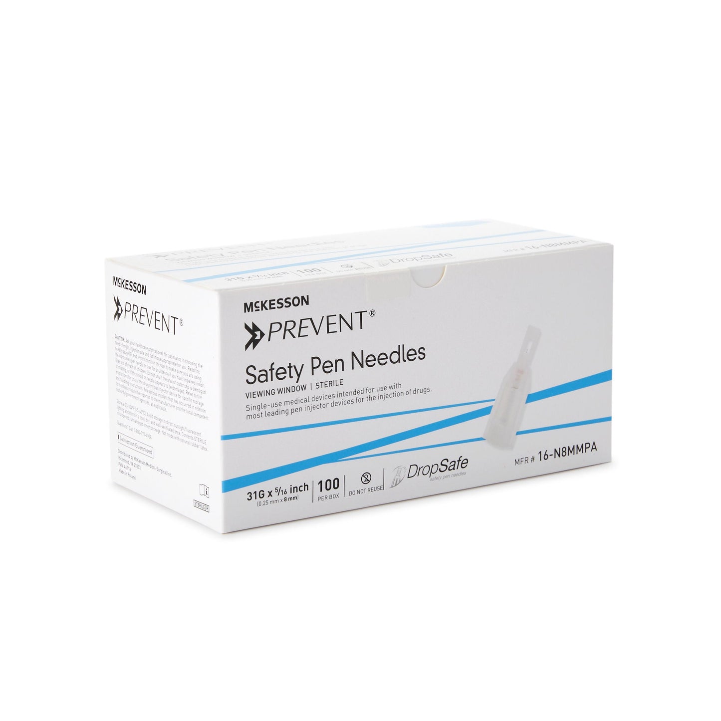McKesson Prevent® Safety Insulin Pen Needle, 8 mm Length