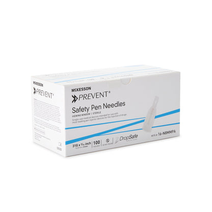 McKesson Prevent® Safety Insulin Pen Needle, 8 mm Length