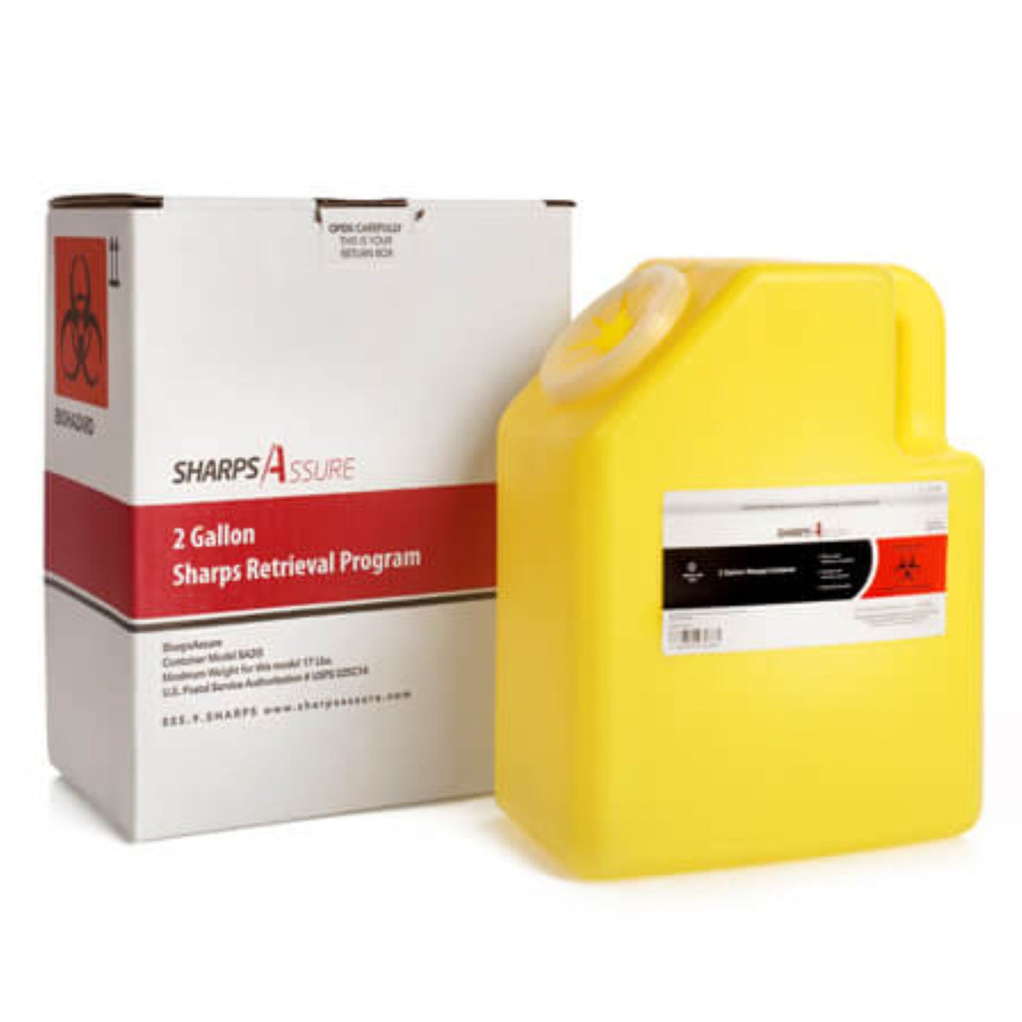 Sharps Assure Mailback Chemotherapy Container Red Base 11-2/5 H X 5-1/2 W X Inch Vertical Entry 2 gal.