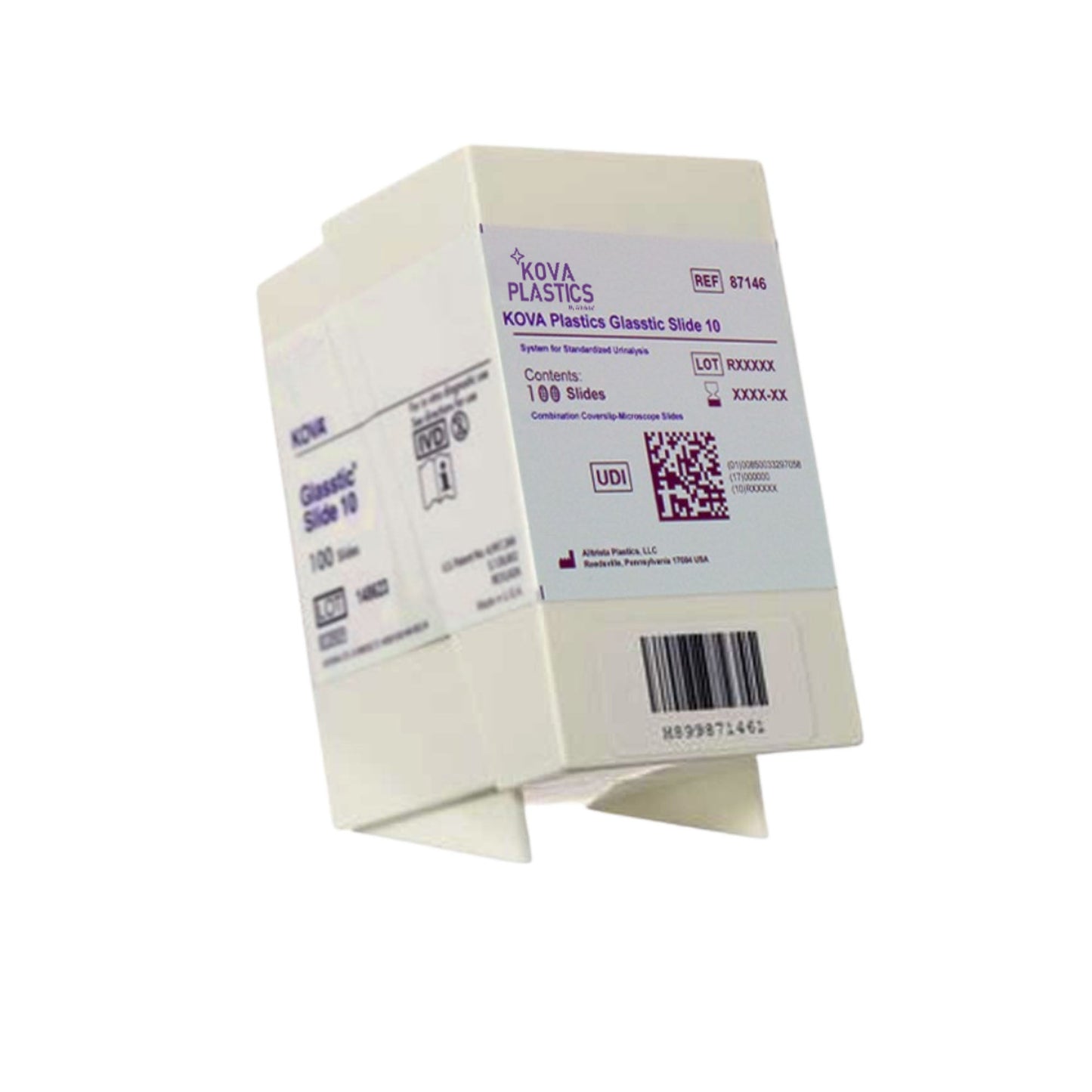 KOVA® Glasstic® Urinalysis Microscope Slide, 10-Chamber without Grid