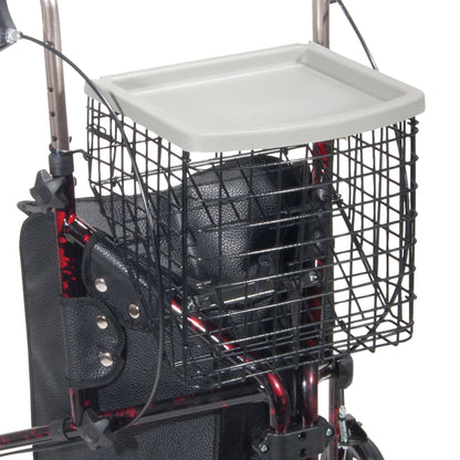 drive™ Deluxe 3 Wheel Rollator, Red