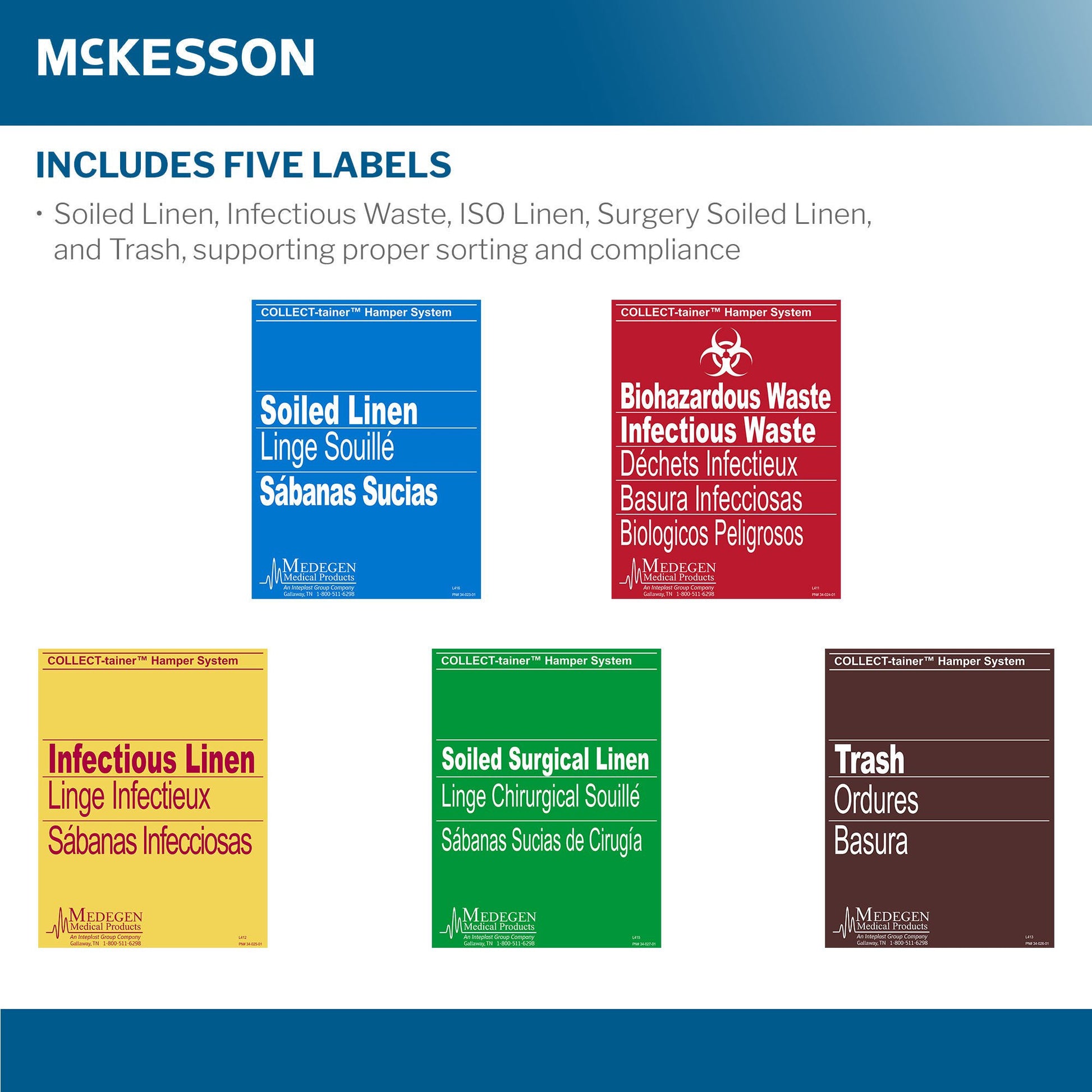 McKesson Hamper Stand with Foot Pedal & Self-Closing Lid