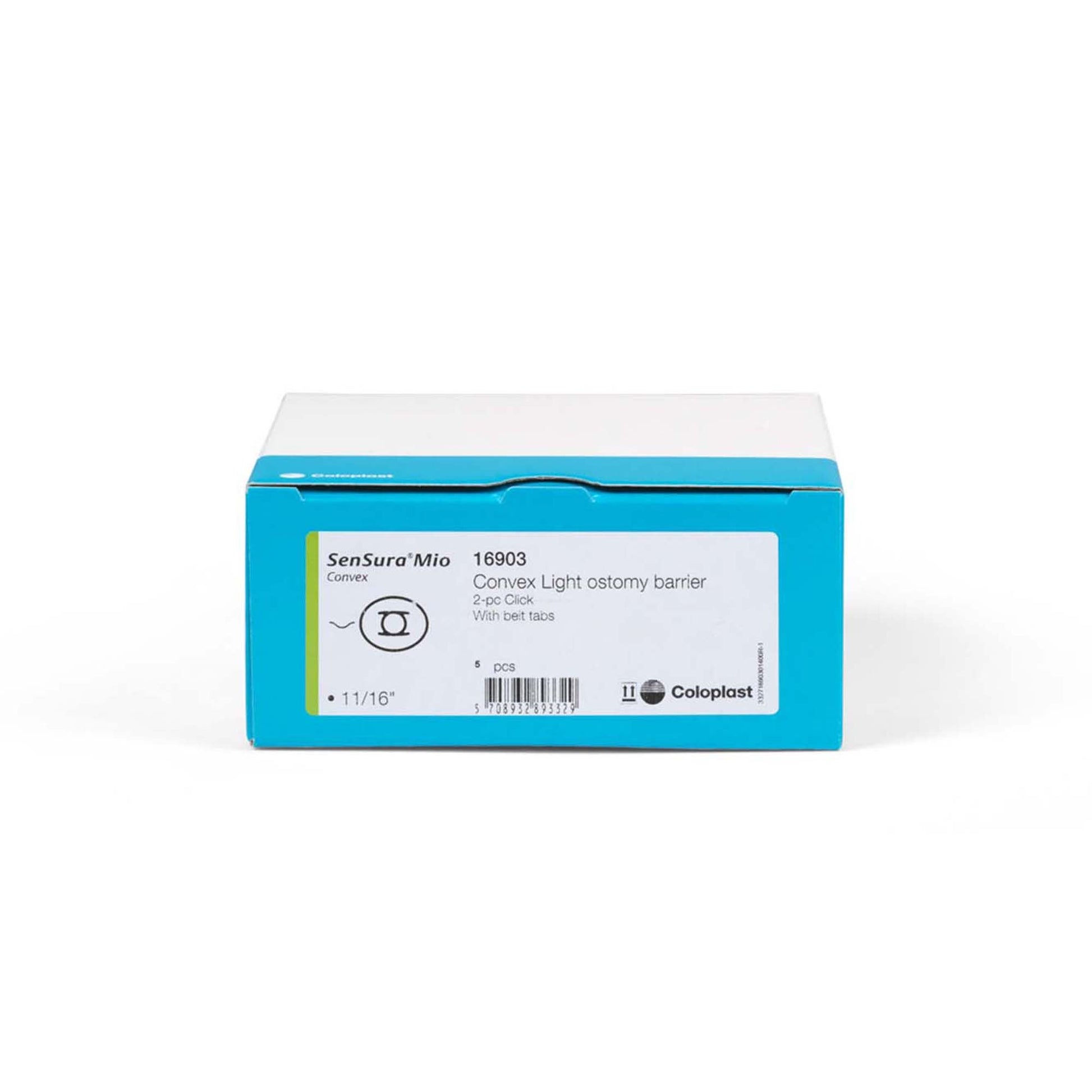 SenSura® Mio Click Convex Light Ostomy Barrier, Stoma Opening, Green Match