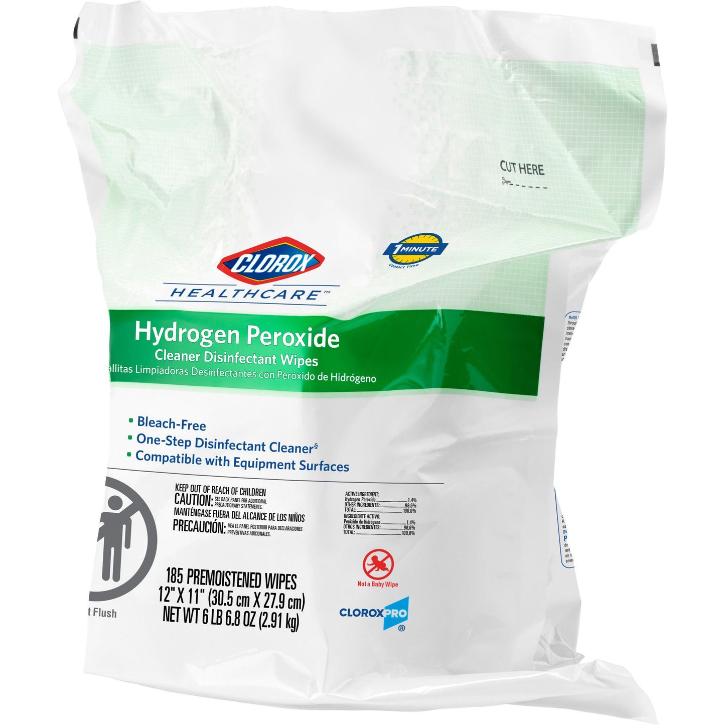 Clorox Healthcare® Hydrogen Peroxide Cleaner Disinfectant Wipes, Refill Pouch