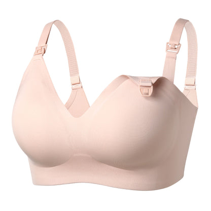 Momcozy Nursing Bra 34 to 36 Inch Chest Medium Beige Back Hook and Eye Closure Adjustable Shoulder Strap