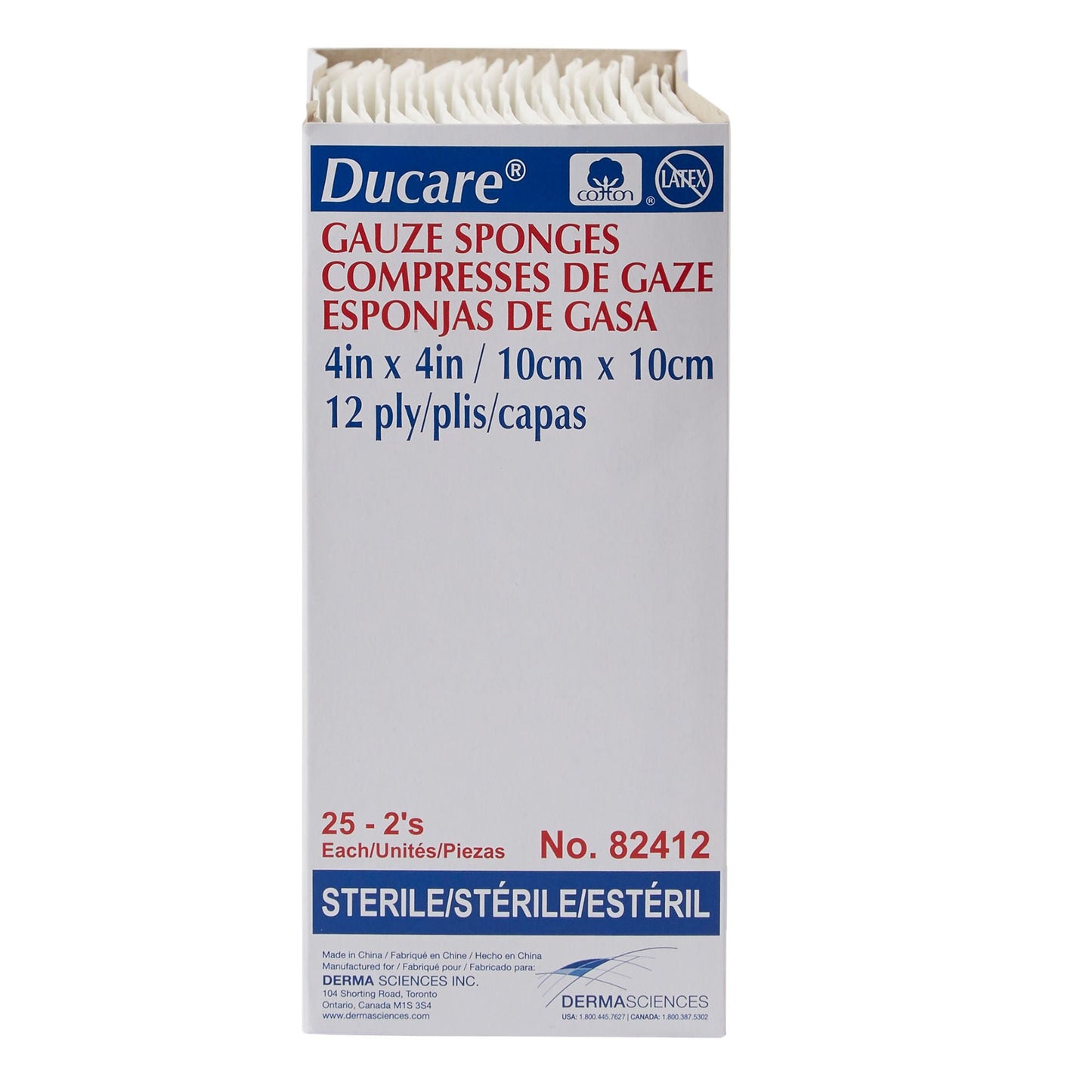 Ducare Sterile Gauze Sponge, 12-Ply