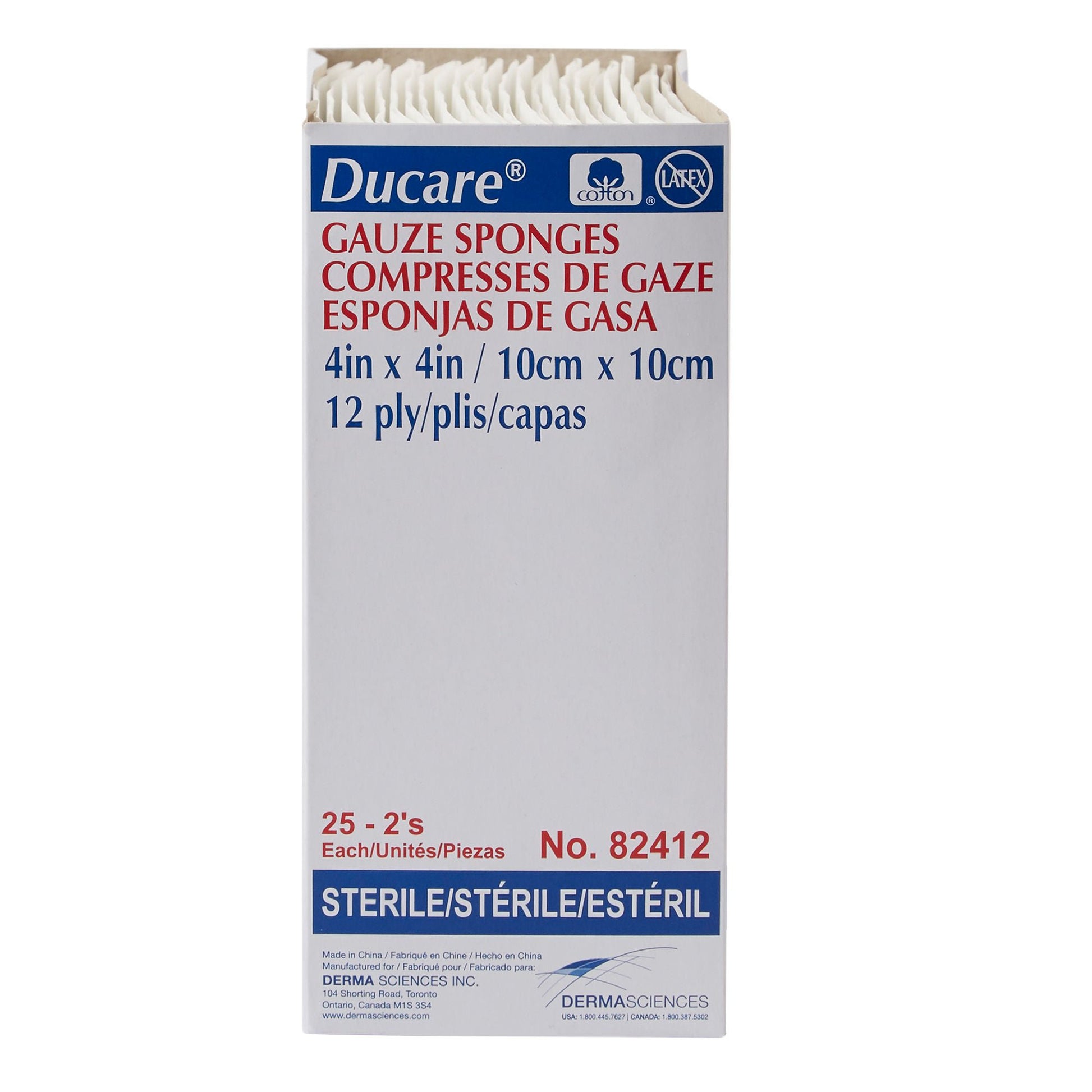 Ducare Sterile Gauze Sponge, 12-Ply