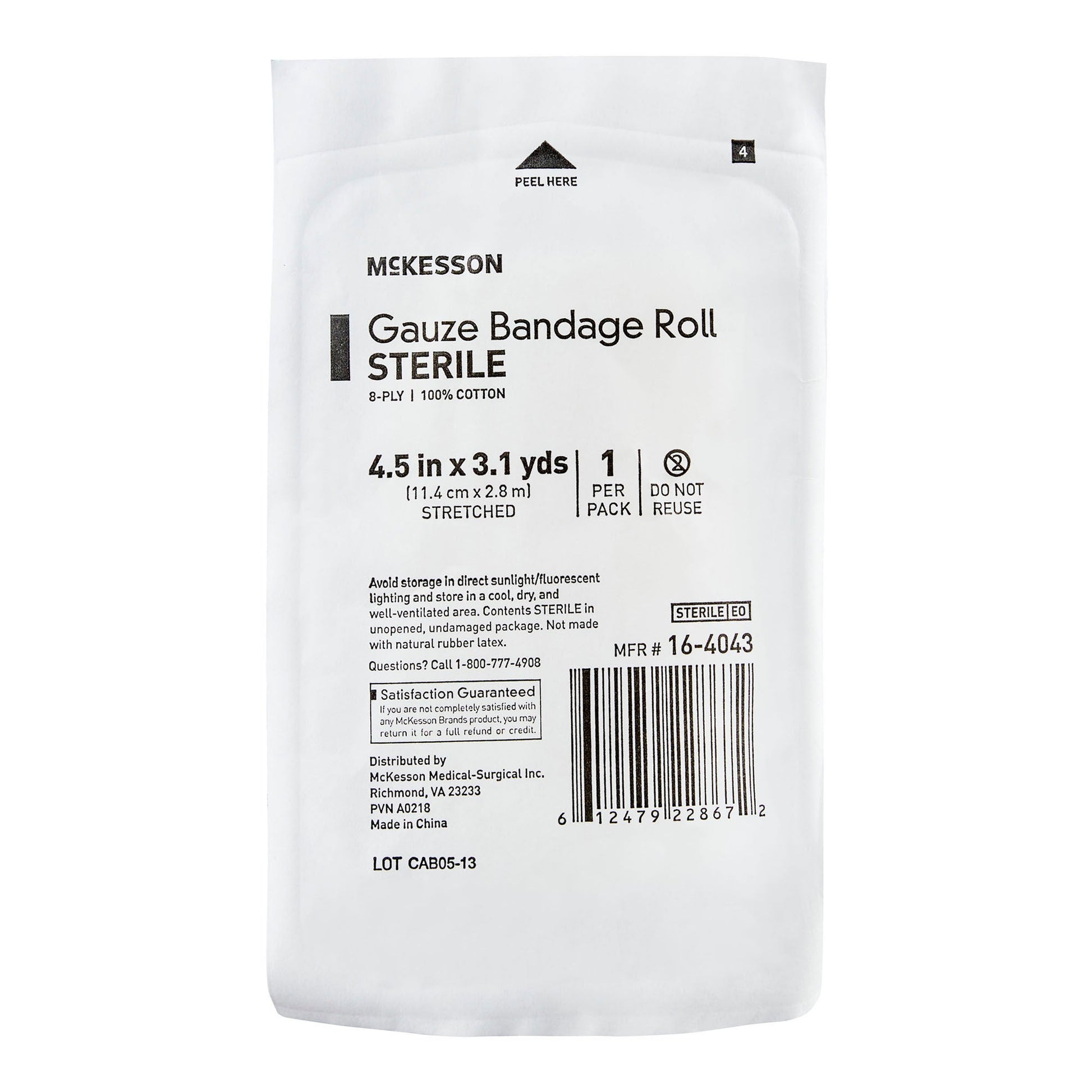 McKesson Sterile Fluff Bandage Roll, Eight-Ply