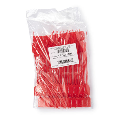 Health Care Logistics Easy Pull-Tight Seal Consecutively Numbered Red Polypropylene 8-7/8 Inch