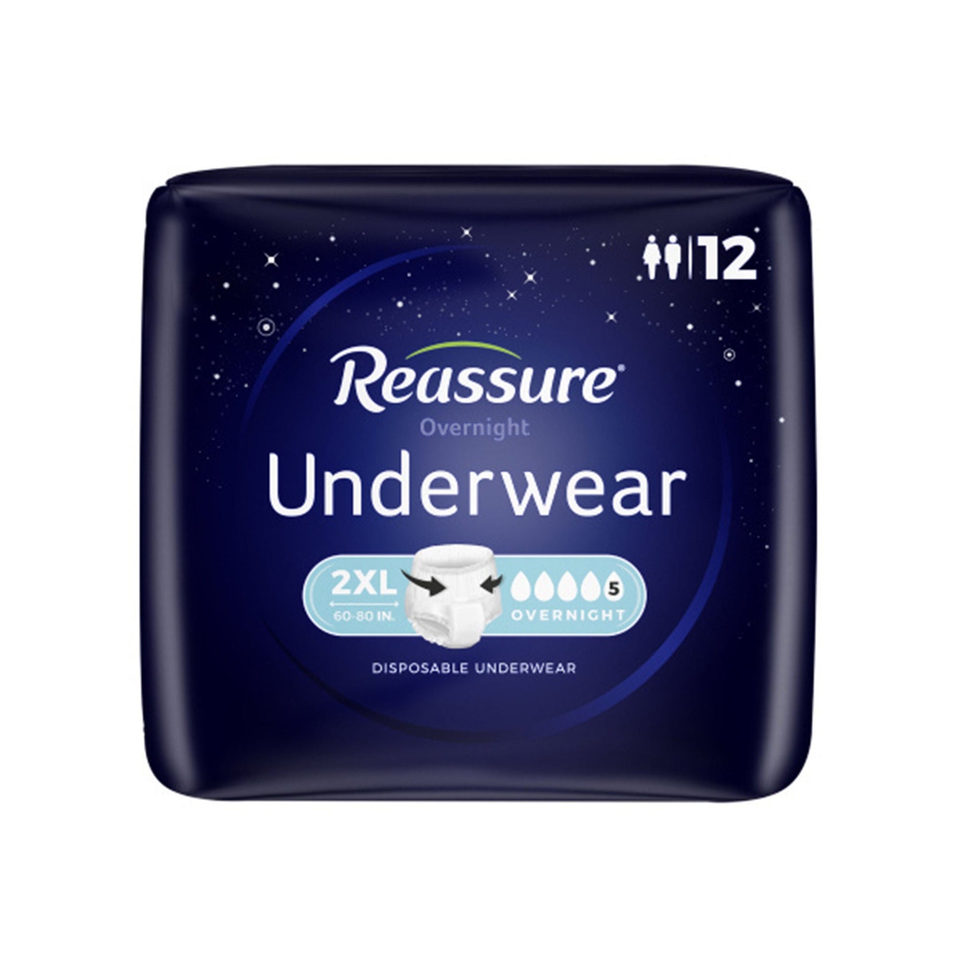 Reassure® Overnight Brief, Heavy Absorbency, Incontinence, with Tape Tabs, 2XL
