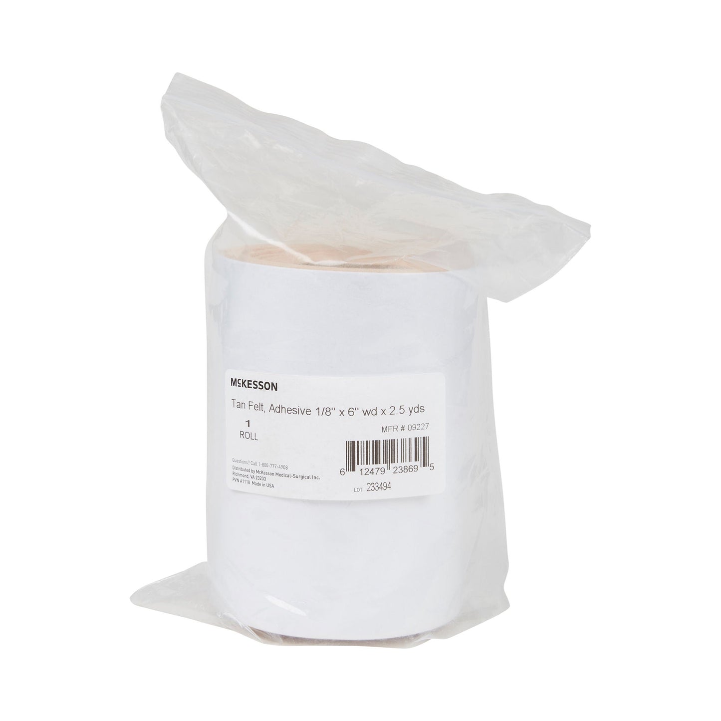 McKesson Tan Wool / Rayon Adhesive Orthopedic Felt Roll