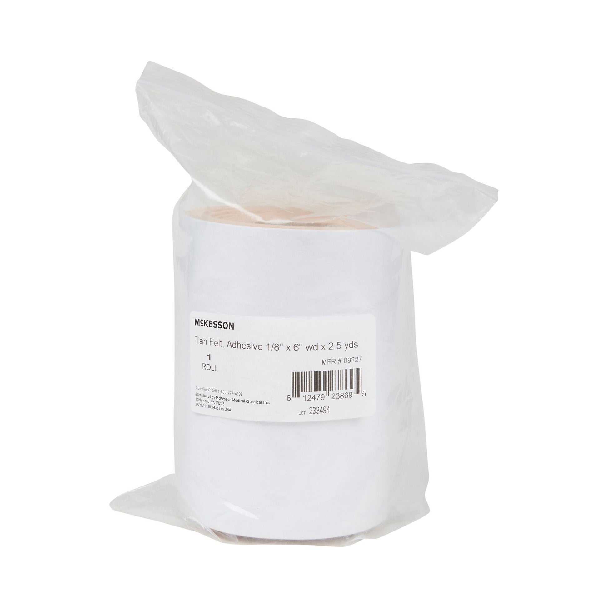 McKesson Tan Wool / Rayon Adhesive Orthopedic Felt Roll