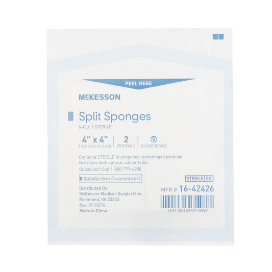 McKesson IV/Drain Split Dressing, 6-Ply