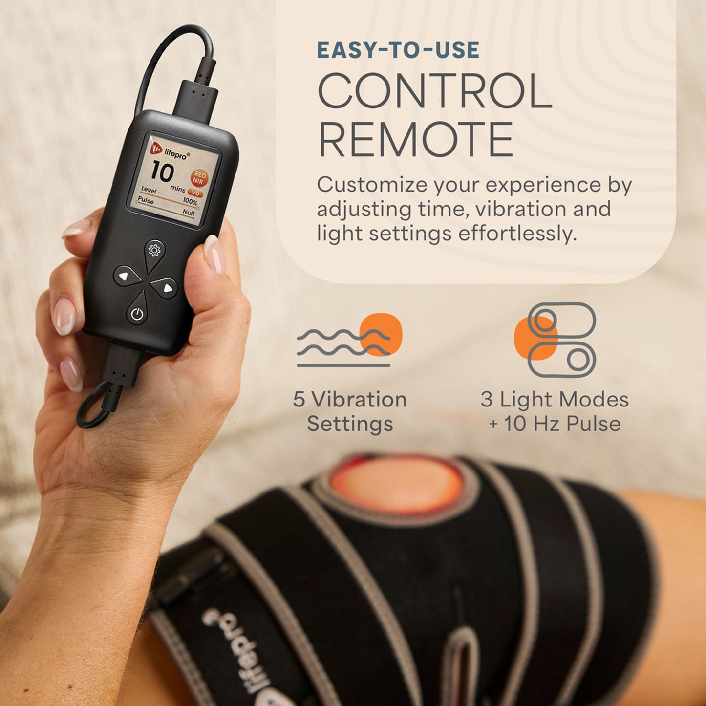 BioRecover Light Therapy Knee Brace Hook and Loop