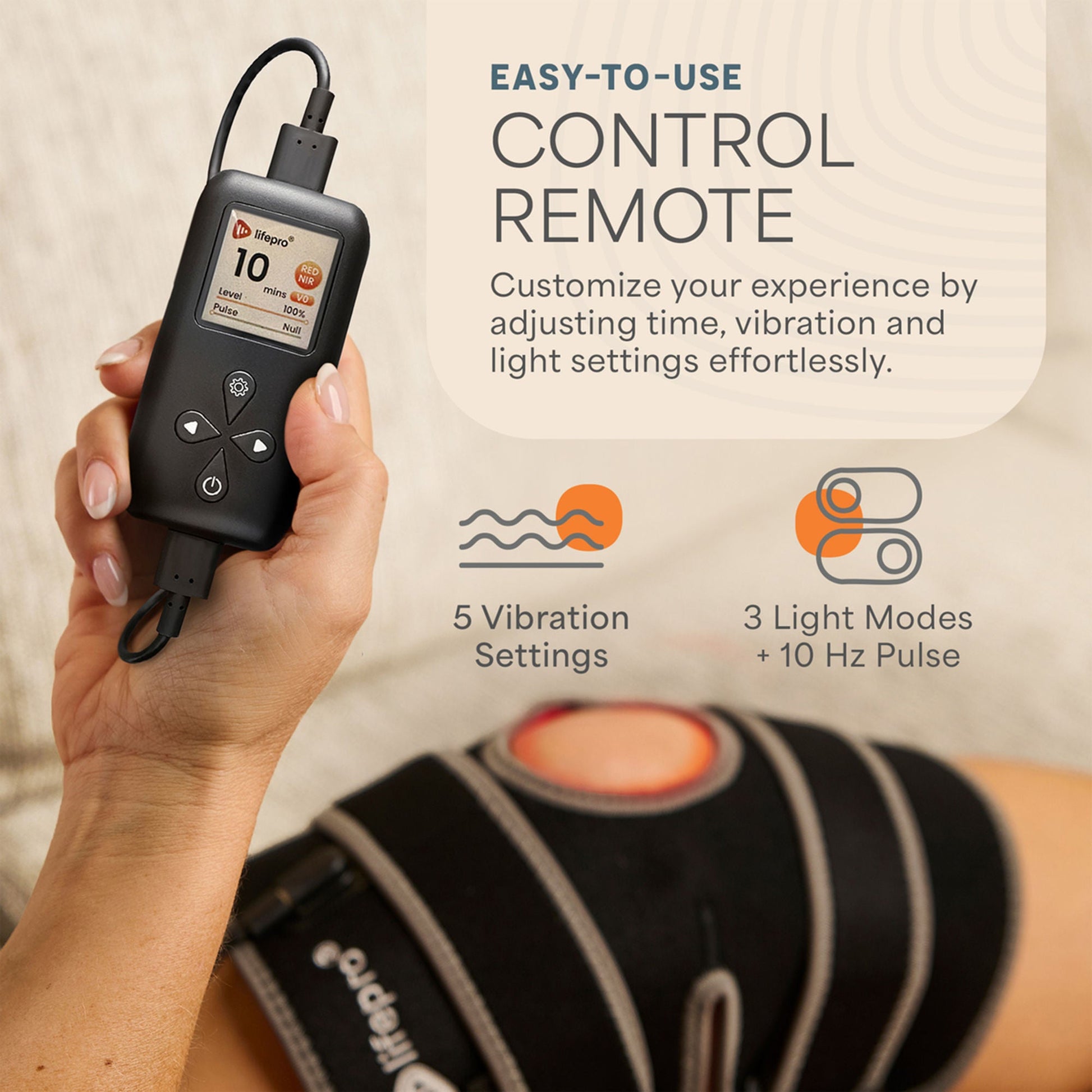 BioRecover Light Therapy Knee Brace Hook and Loop