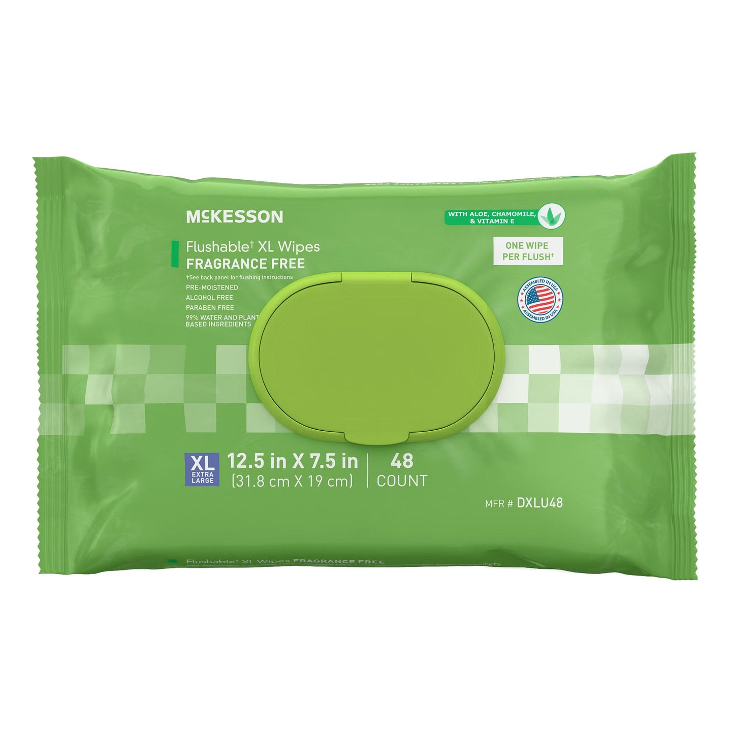 McKesson Flushable* Wet Wipes XL - Unscented, per Pack