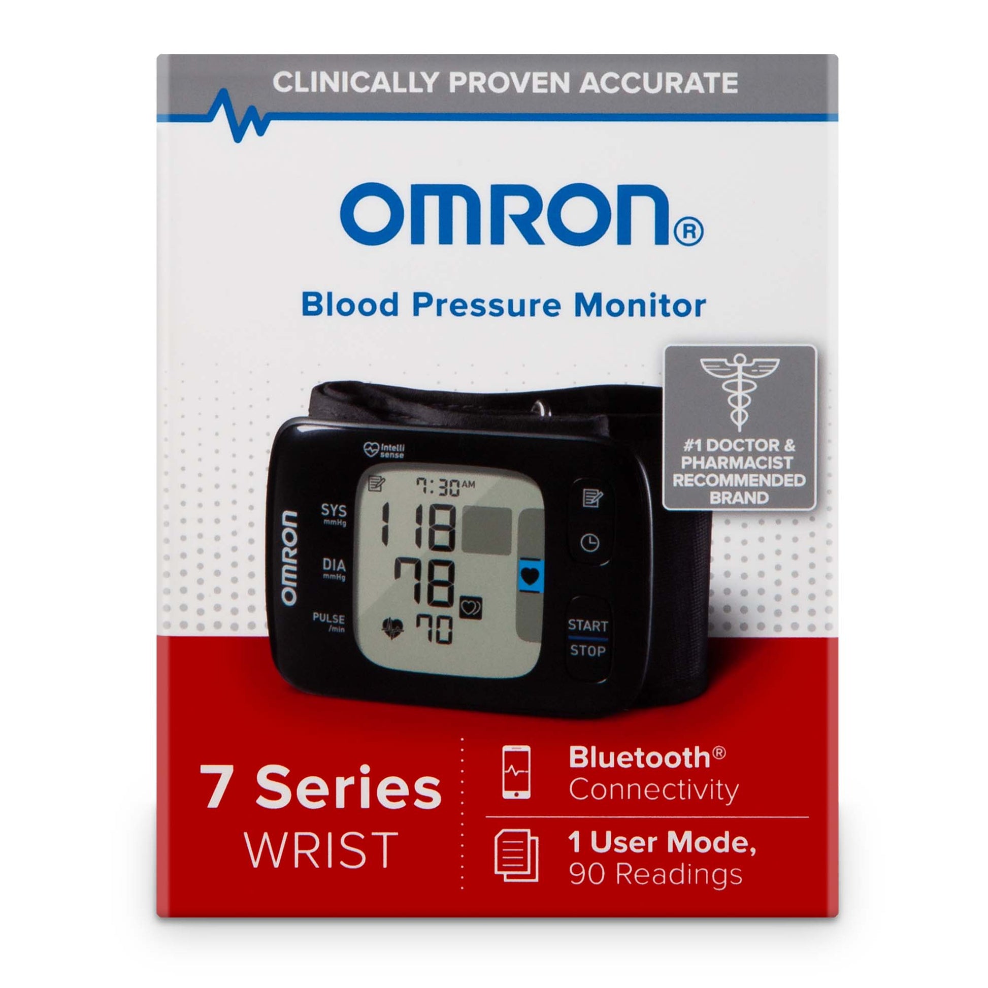 Omron 7 Series Digital Blood Pressure Monitor Adult Cuff Wrist Nylon Cuff 13 to 21.5 cm Wrist Circumference Mobile