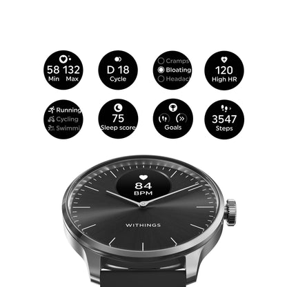Withings ScanWatch Light Smart Watch, 37mm, Black