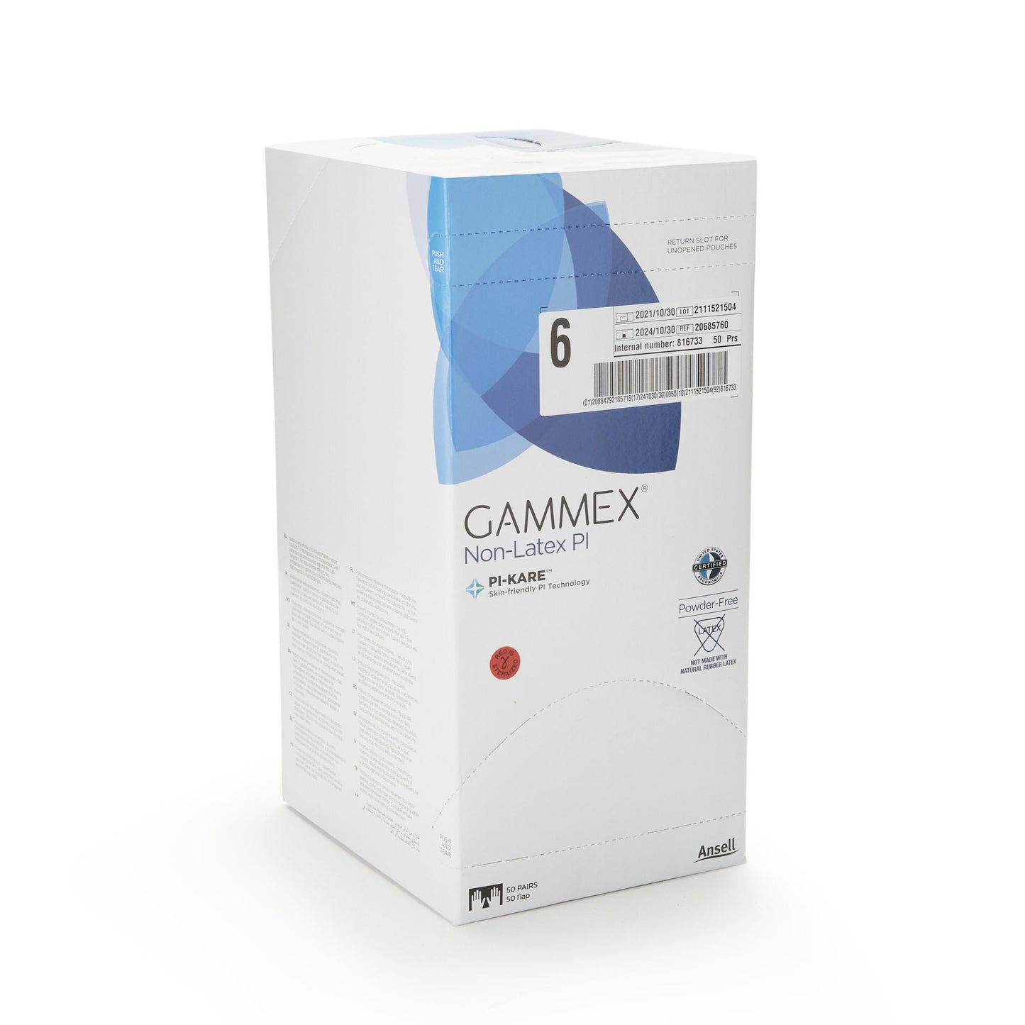 Sterile GAMMEX® Non-Latex PI Polyisoprene Surgical Gloves, White - view 3