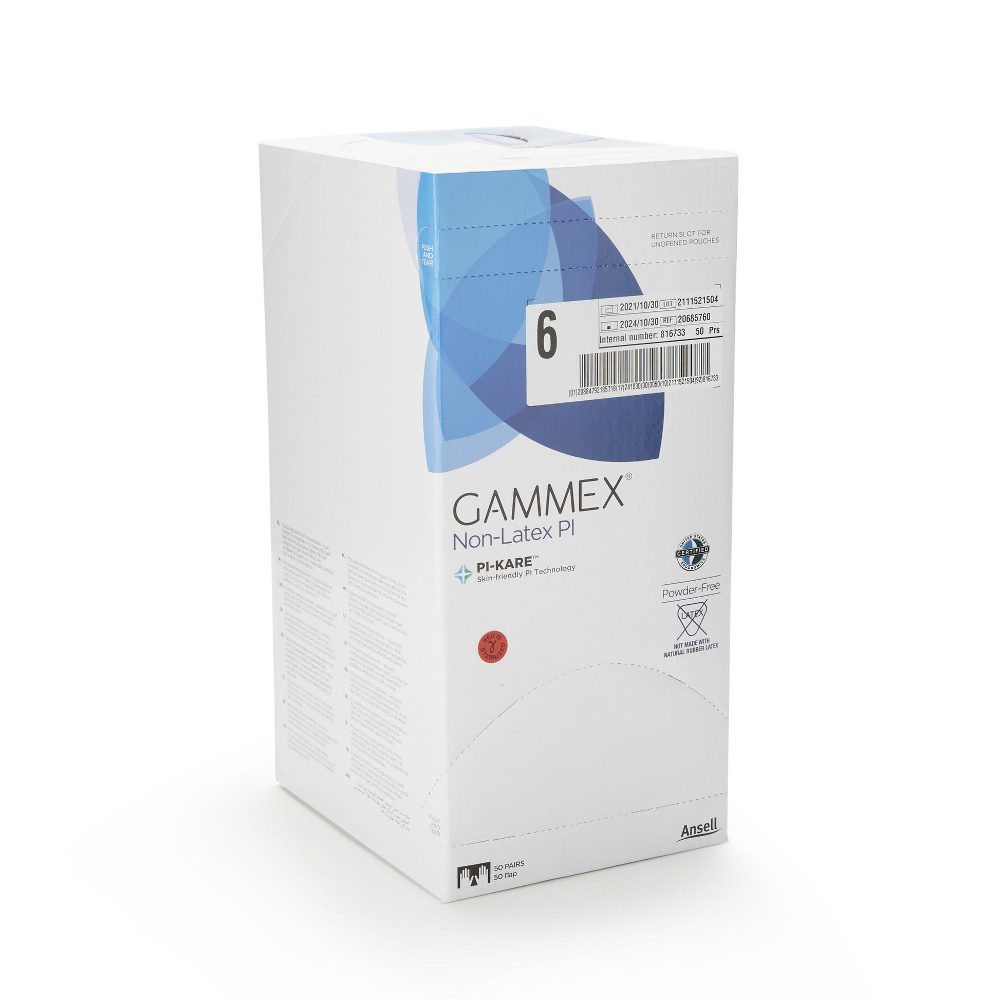 Sterile GAMMEX® Non-Latex PI Polyisoprene Surgical Gloves, White - view 3