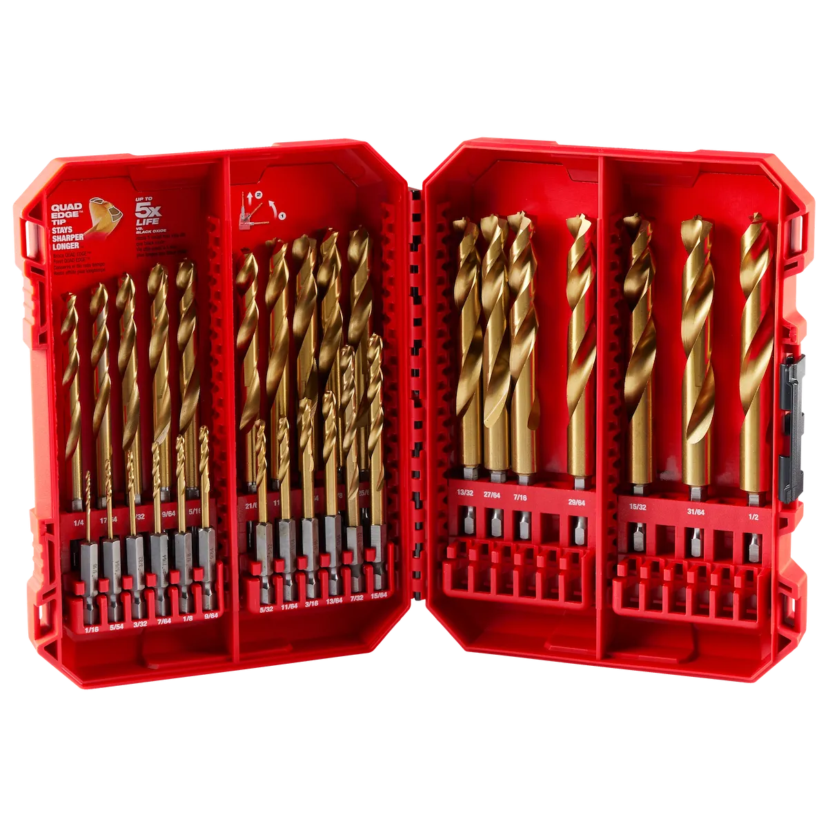 Milwaukee 29PC SHOCKWAVE Impact Duty RED HELIX Titanium Drill Bit Set 48-89-4672 | 29-Piece, Steel
