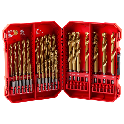 Milwaukee 29PC SHOCKWAVE Impact Duty RED HELIX Titanium Drill Bit Set 48-89-4672 | 29-Piece, Steel