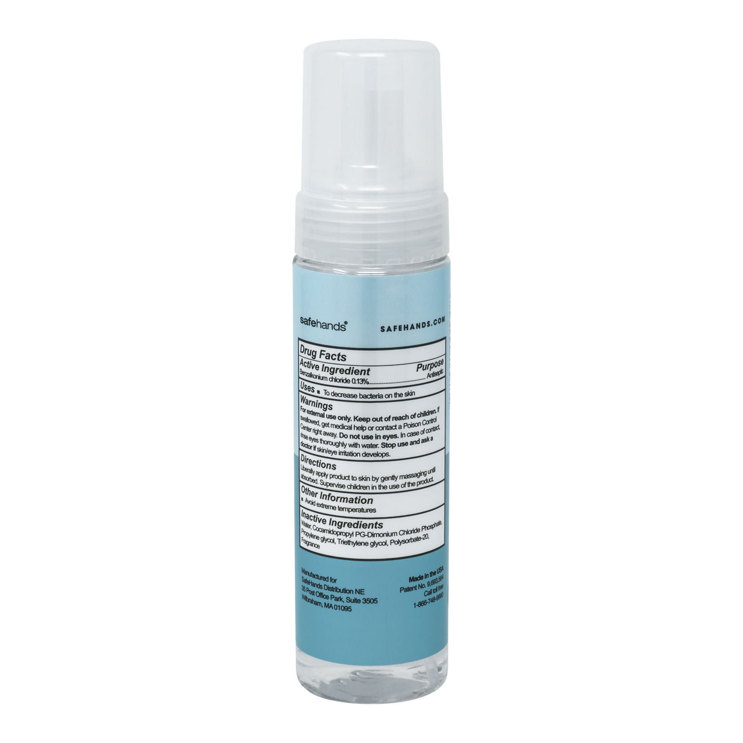 safeHands® Alcohol-Free Hand Sanitizer Bottle, Clean Linen Scent
