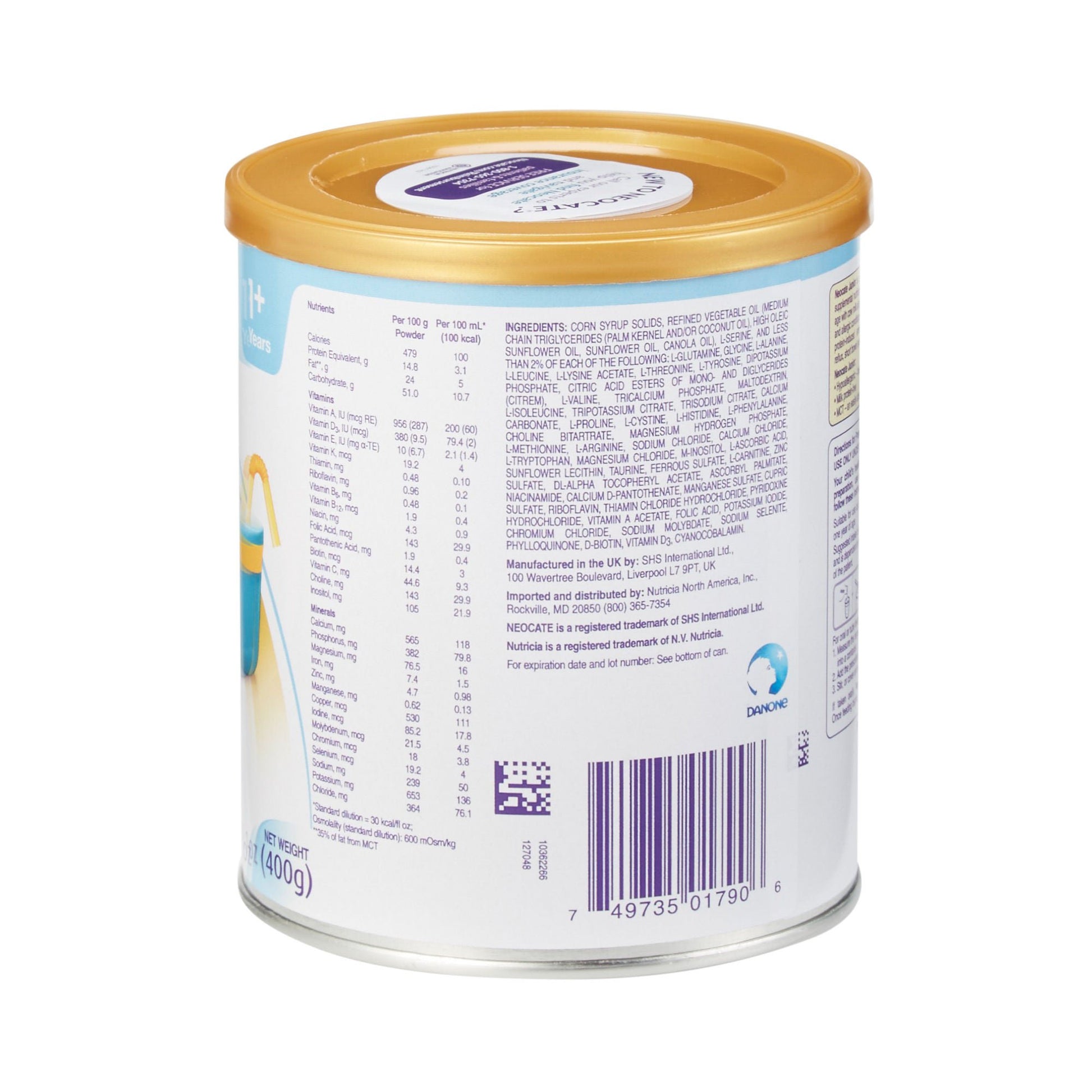 Neocate® Junior Amino Acid–Based Powdered Formula, can