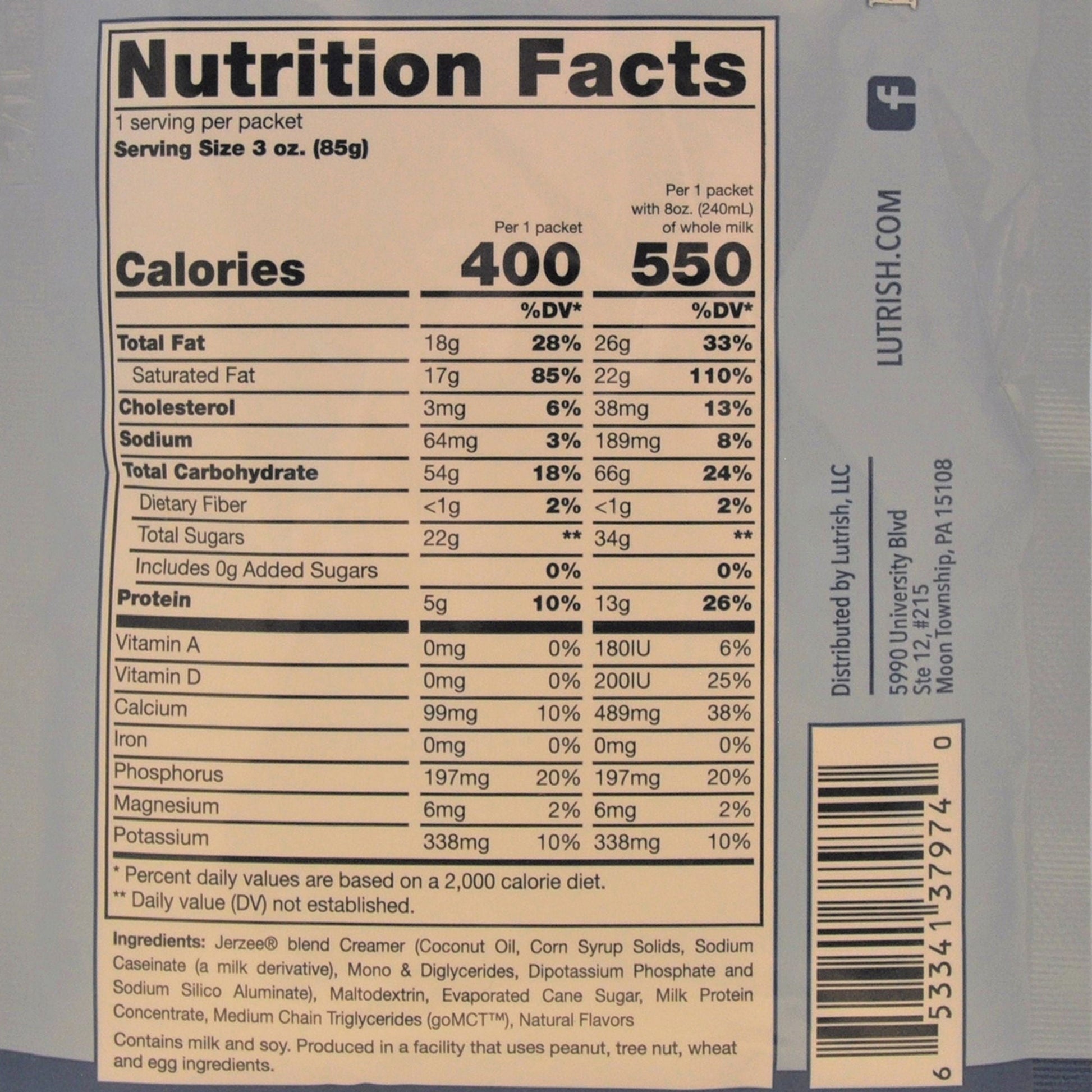 Lutrish Oral Supplement Vanilla Flavor Powder Individual Packet