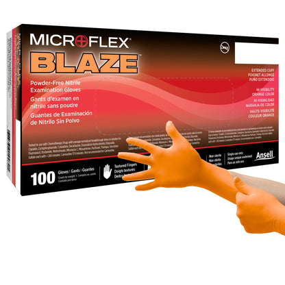 MICROFLEX® Blaze® Nitrile Exam Gloves, Orange - view 6
