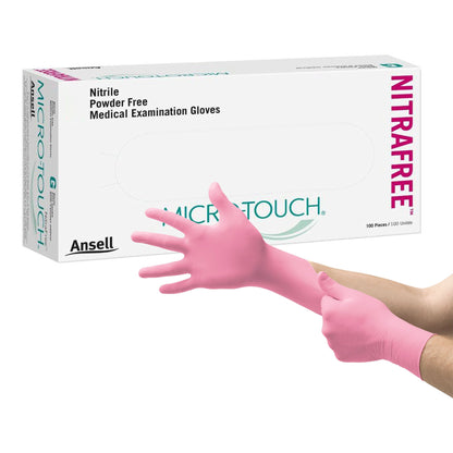 Micro-Touch® NitraFree™ Nitrile Exam Gloves, Pink