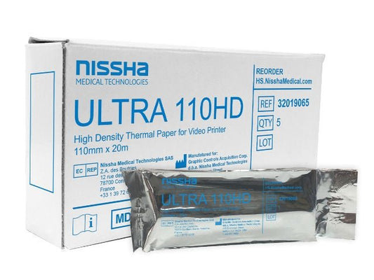 Nissha Ultrasound Video Paper Roll High Density Without Grid