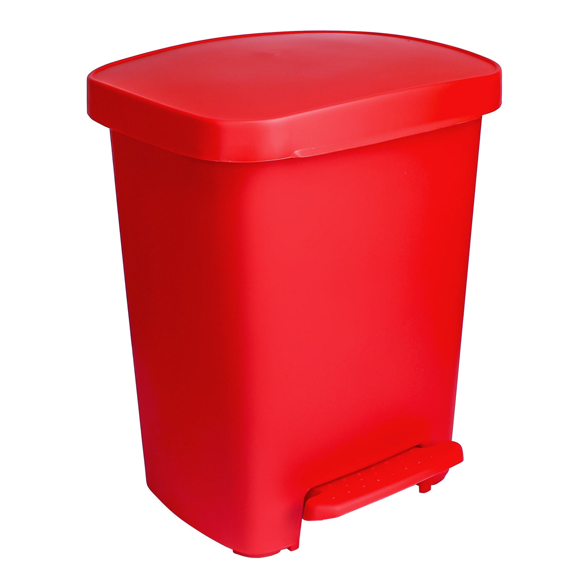 McKesson Waste Can with Step-On Pedal, Plastic, Red, x 18.9 Inch