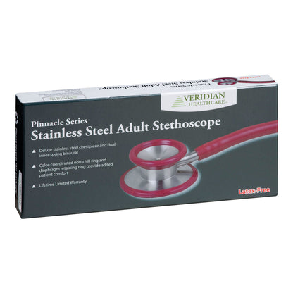Veridian Pinnacle Series Stainless Steel Stethoscope, Black