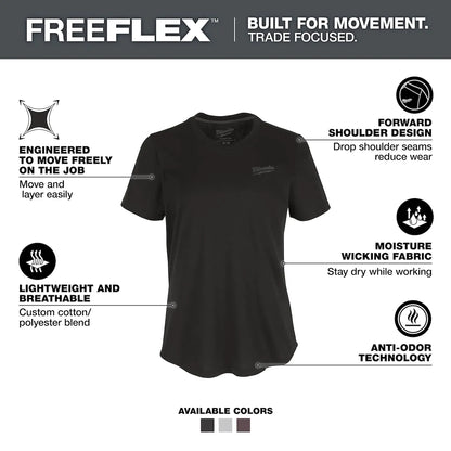 Milwaukee Women's FREEFLEX Hybrid Tee - Short Sleeve Gray L F452B-S