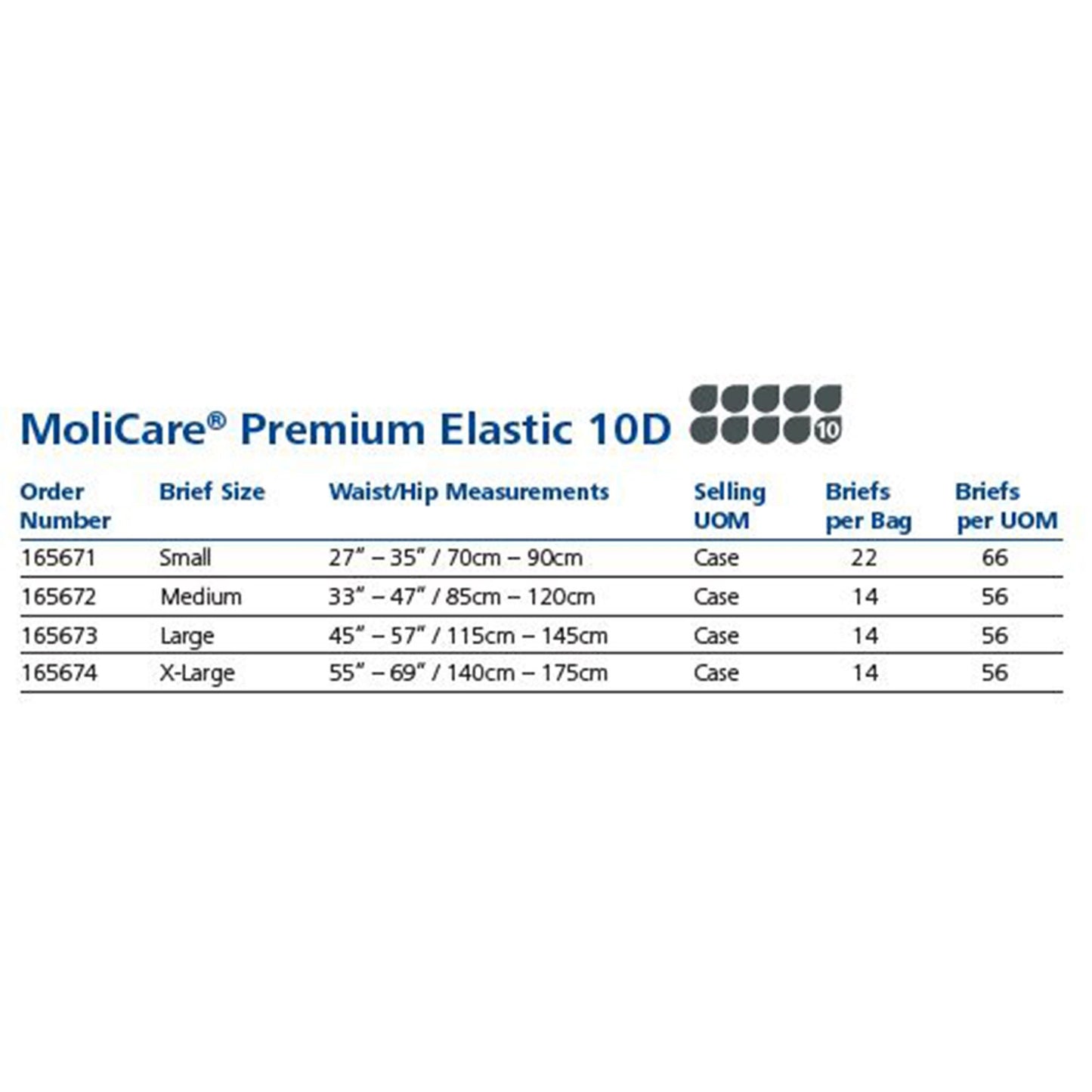 MoliCare® Premium Elastic 10 Drop Absorbency Incontinence Briefs, Extra Large