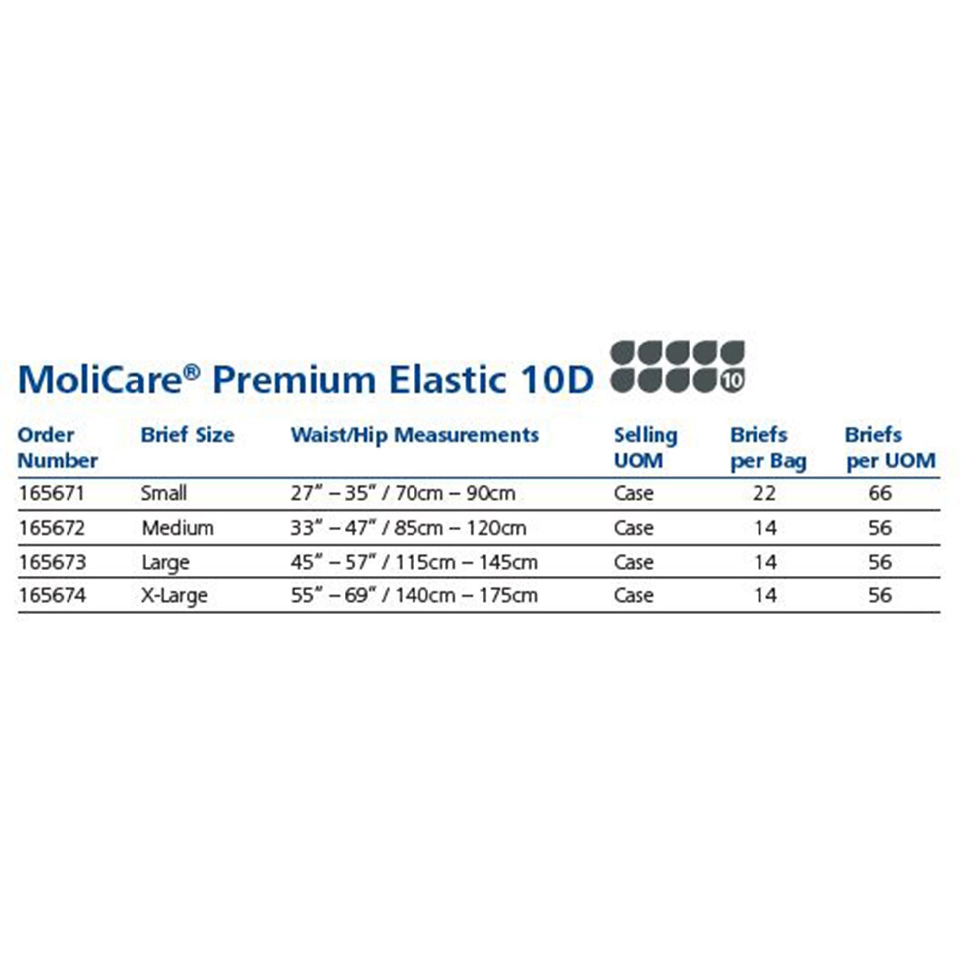 MoliCare® Premium Elastic 10 Drop Absorbency Incontinence Briefs, Extra Large