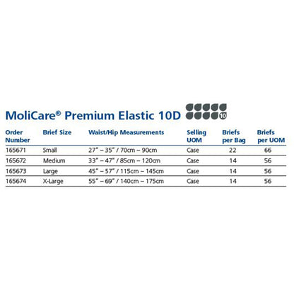 MoliCare® Premium Elastic 10 Drop Absorbency Incontinence Briefs, Extra Large