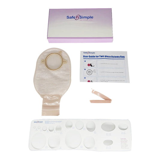 Ostomy Pouch Safe n Simple™ Two-Piece System 12 Inch Length Without Barrier Drainable