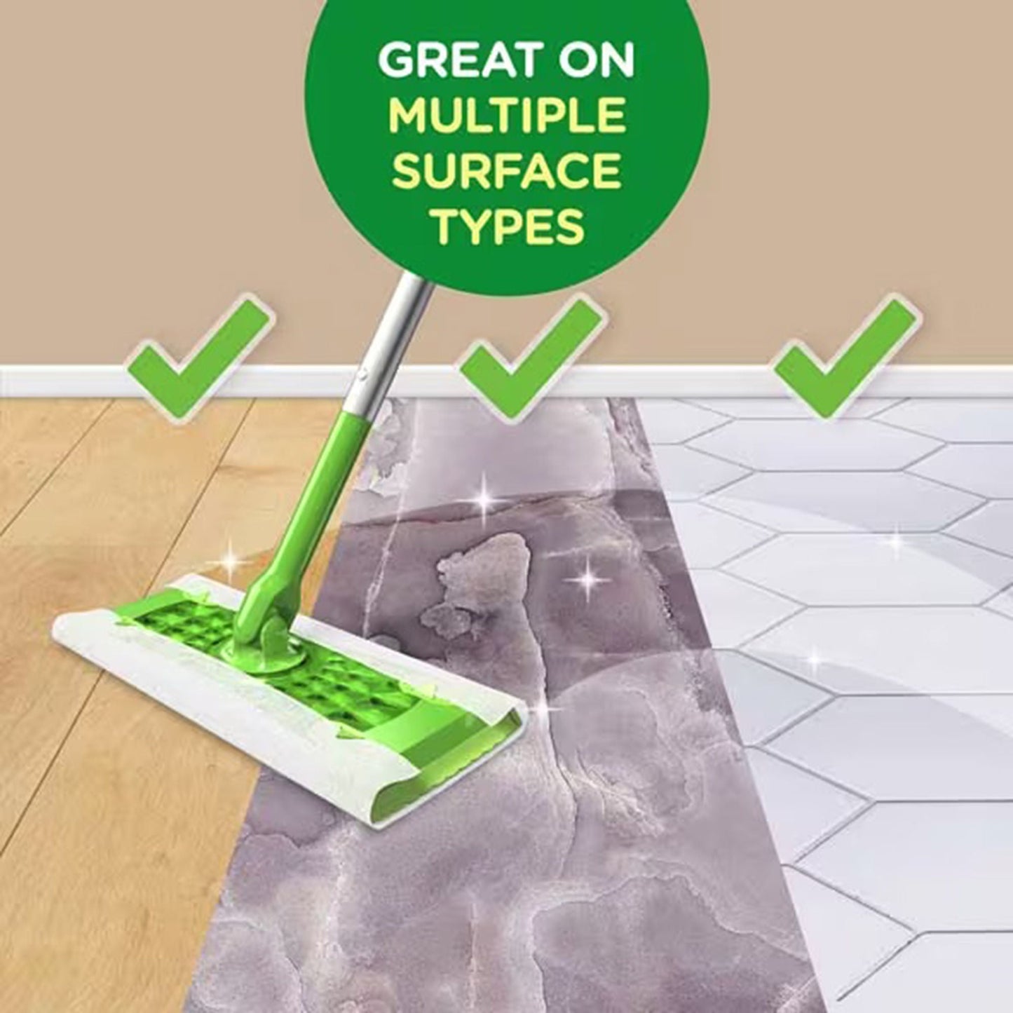 Swiffer Saturated Wet Mop Pad Bound Edge White Cloth Disposable