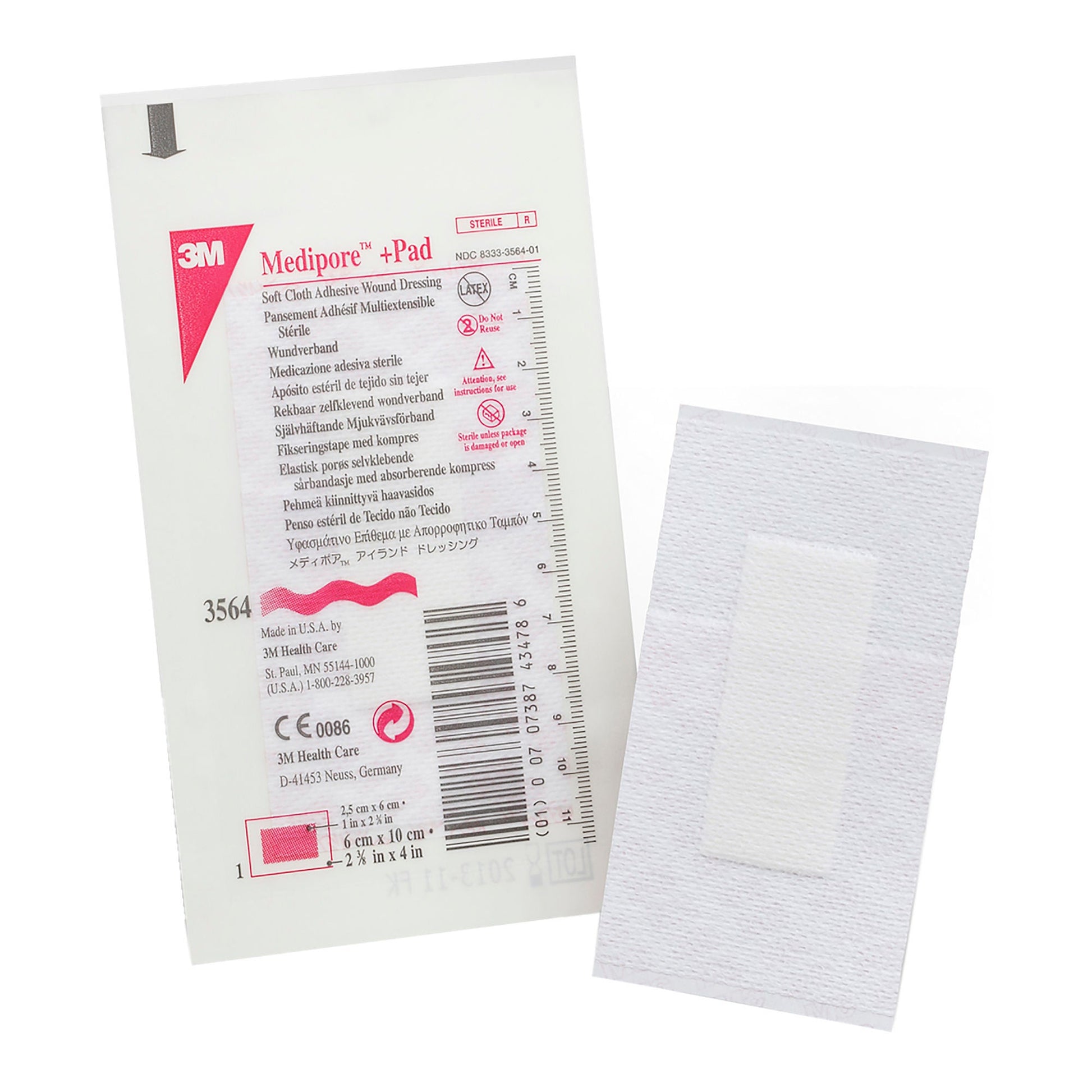 3M™ Medipore +Pad Soft Cloth Dressings, White
