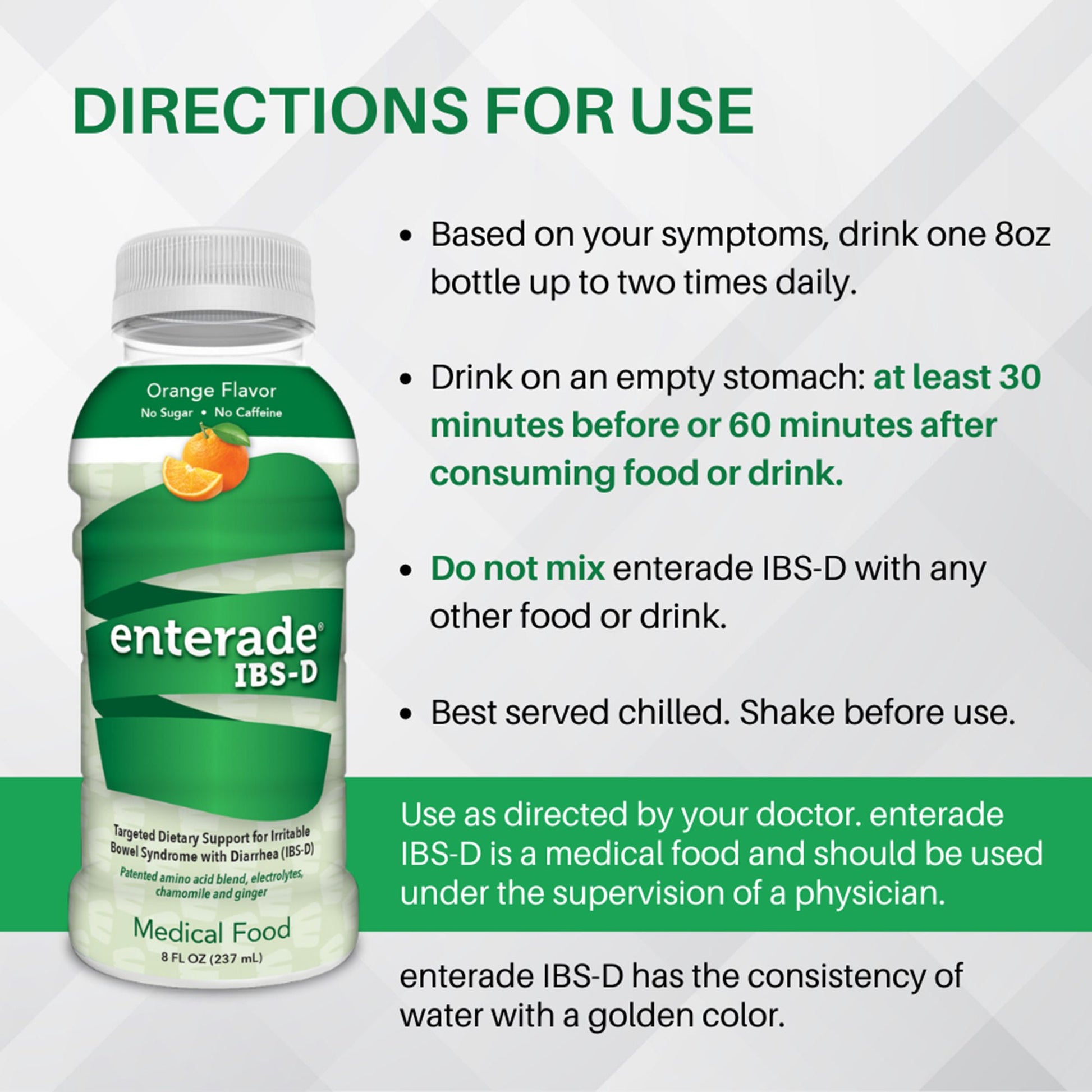 enterade® IBS-D Targeted Dietary Support Medical Food, Orange, bottle